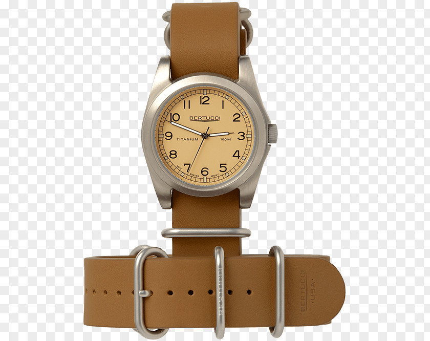 Watch Strap Leather Tan PNG