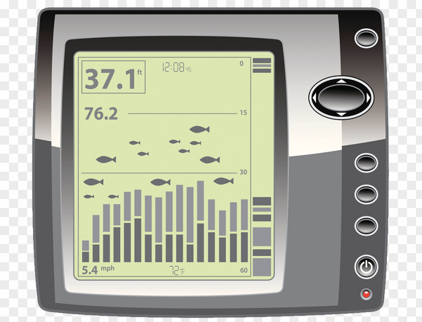 Deep Sea Radar Detection Fishfinder Fishing Illustration PNG