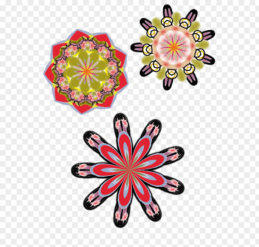 Flowers Shading Cut Petal Pattern PNG