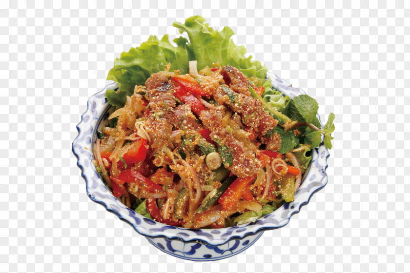 Salad Thai Cuisine Fast Food Chicken Vinaigrette PNG