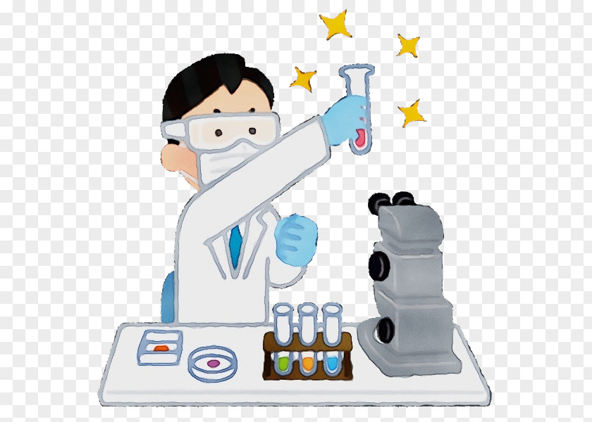 Cartoon Optical Instrument Chemist Scientist Laboratory Equipment PNG