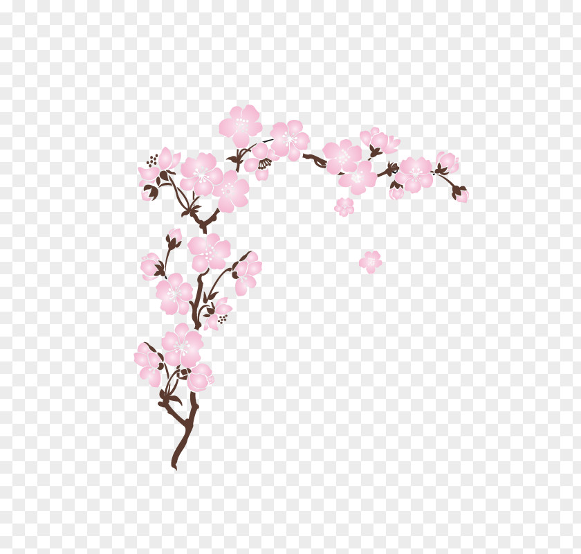 Flower Violet Cherry Blossom Wall Decal Cerasus PNG