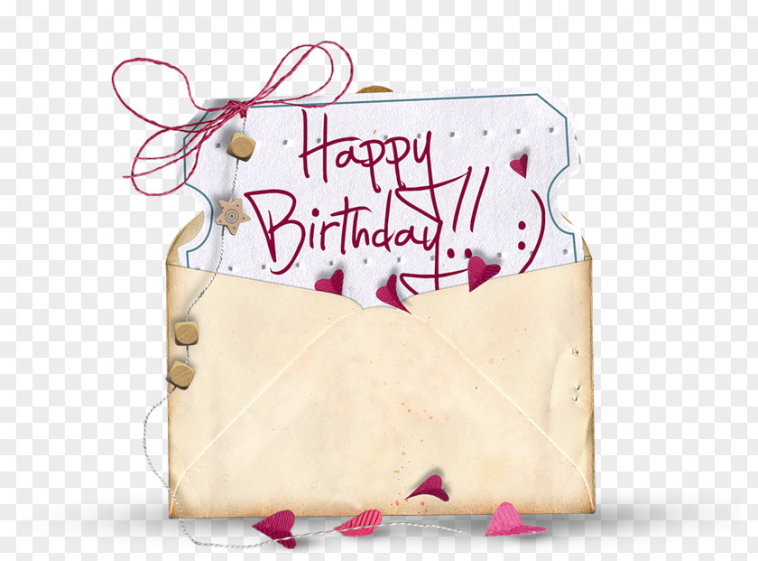 Happy Birthday Greeting Paper PNG