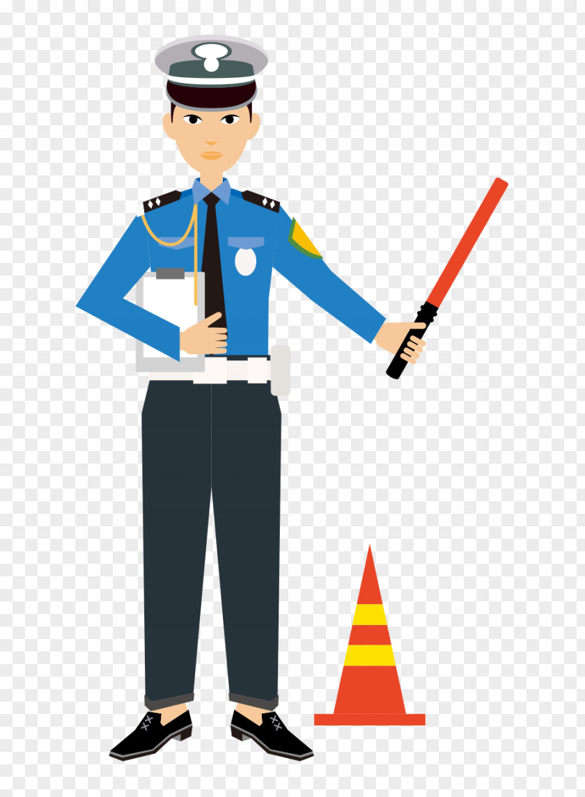 Cartoon Painted Flat Traffic Police Officer PNG