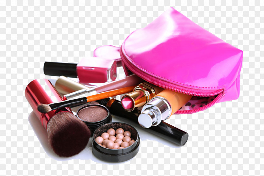 Pink Cosmetic Bag Cosmetics Toiletry Make-up Beauty PNG