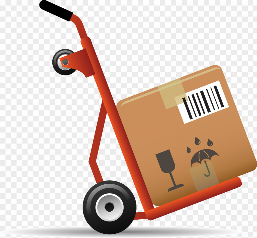Vector Flowers Delivery Parcel Cart PNG
