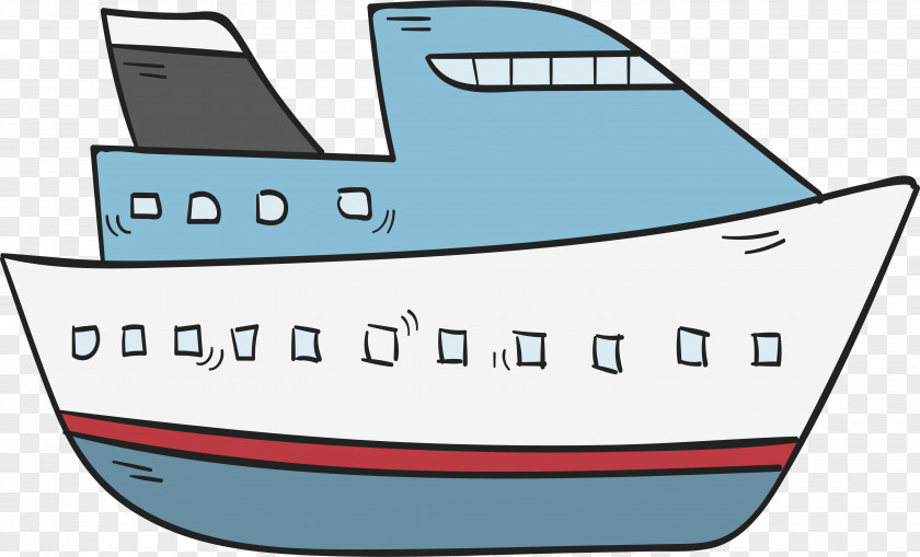 Hand Painted Luxury Cruise Ship Boat PNG