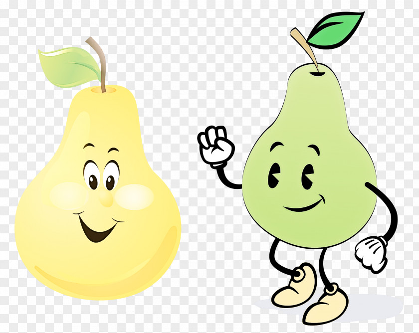 Plant Fruit Pear Cartoon Yellow Happy PNG