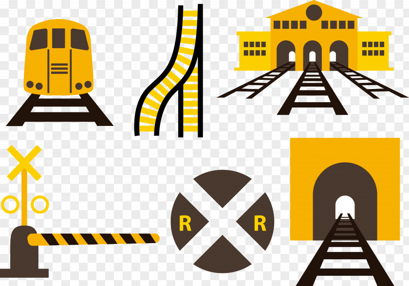 Railway Vector Material Rail Transport Train Station Track PNG