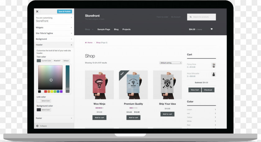 WordPress WooCommerce Storefront E-commerce Theme PNG