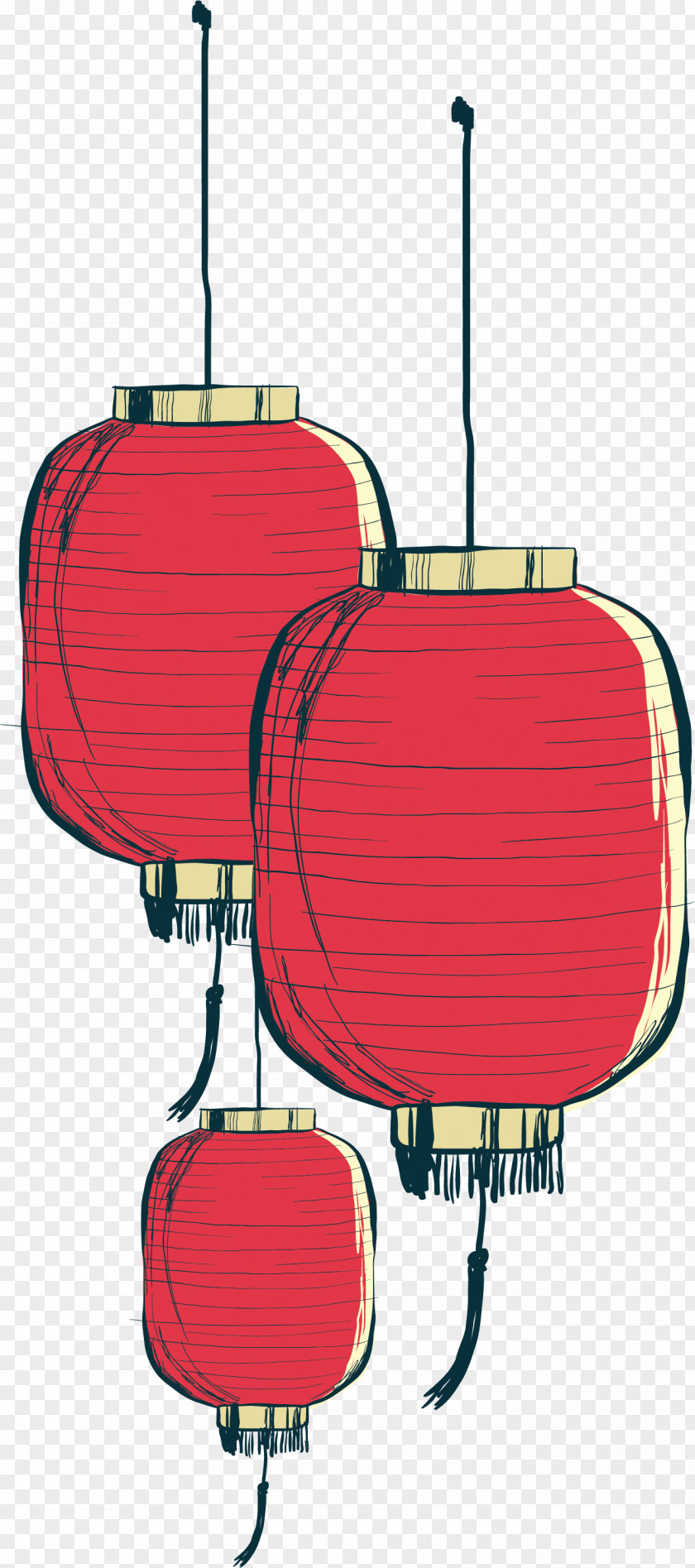 Hand Painted Chinese Lantern Paper PNG