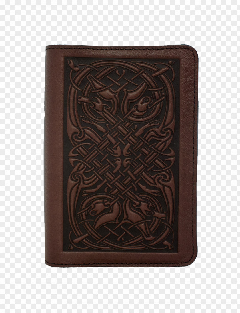 Wine Celtic Hounds Wallet Notebook Brown PNG