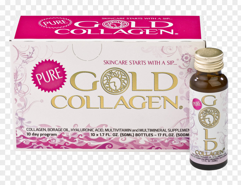 Dietary Supplement Gold Collagen Liquid Type I PNG