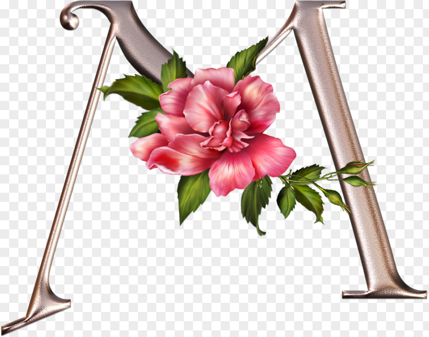 Flower Alphabet Letter Floral Design PNG