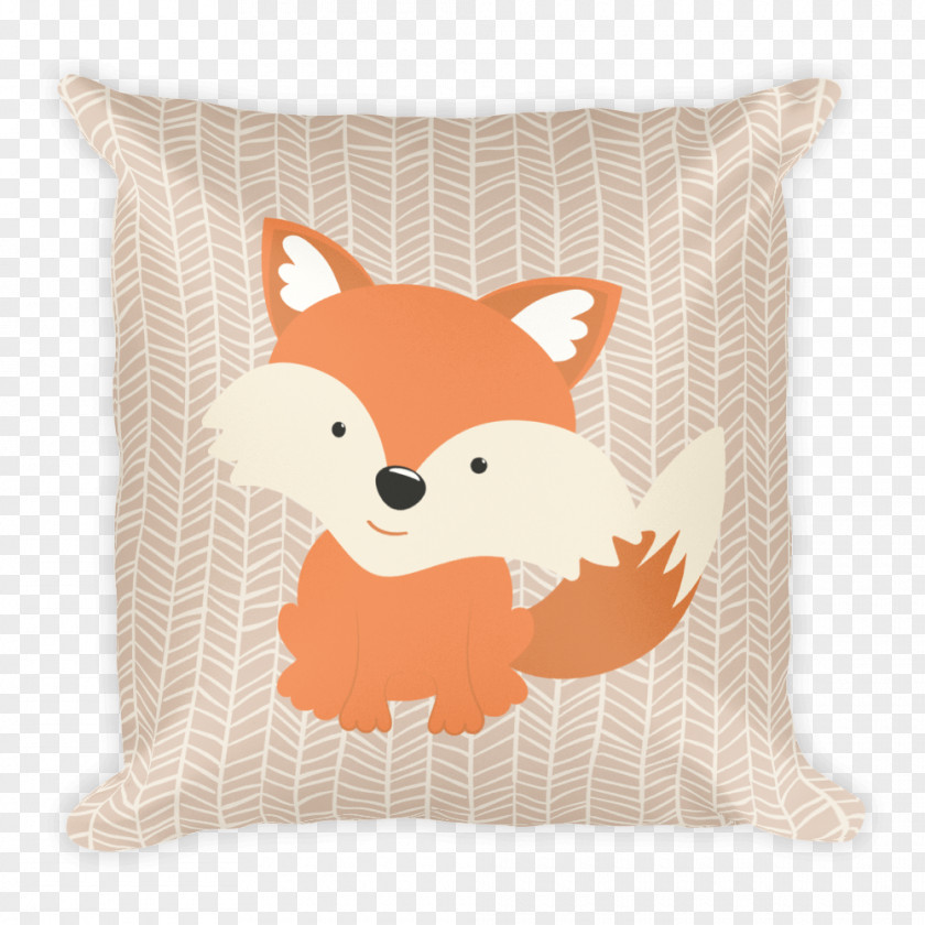 Nursery Fox Throw Pillows Cushion Red Pattern PNG