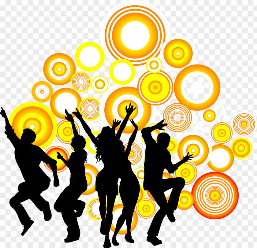 People Circle Silhouette Background Dance Party Royalty-free PNG