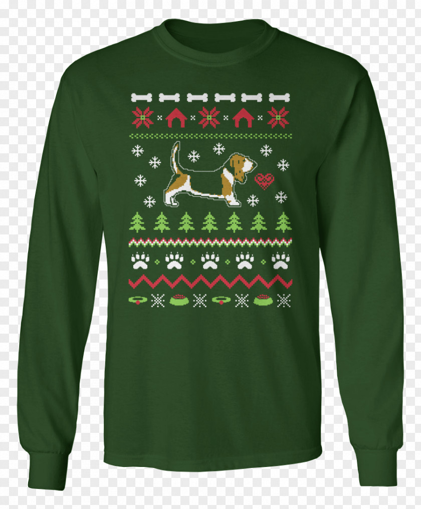 Basset Hound T-shirt Sleeve Christmas Jumper Sweater Day PNG