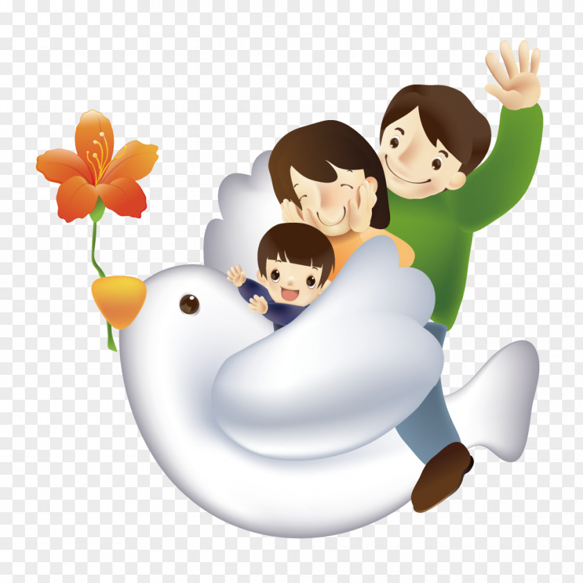 Flying In The Sky Flight Family Child PNG