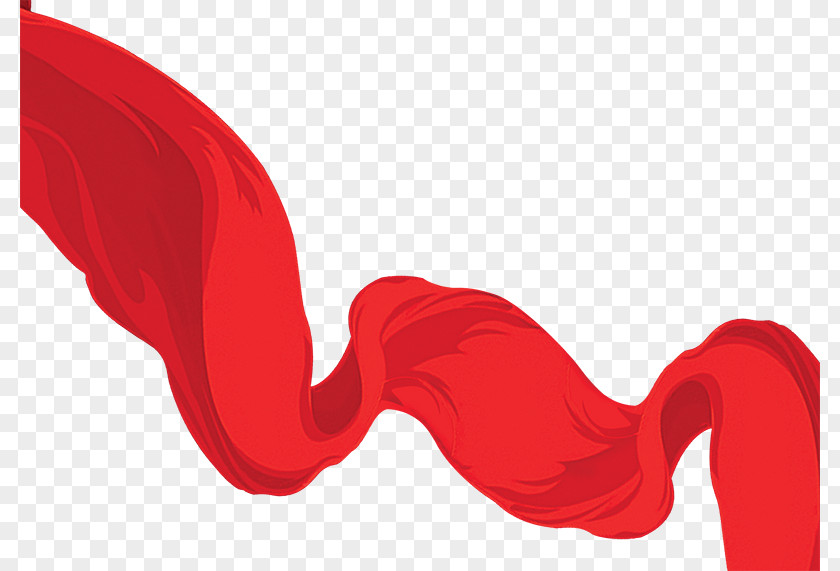 Floating Red Ribbon Material PNG