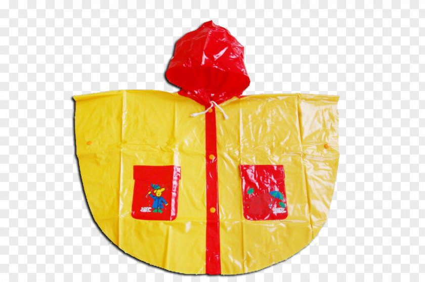 Bag Yellow Polyvinyl Chloride Outerwear Red Raincoat PNG