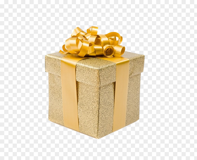Golden Gift Christmas Stock Photography PNG