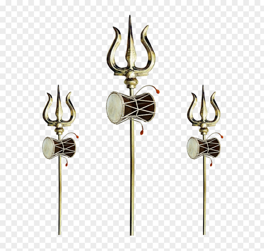 Lord Shiva Tridents Trishulam Metal Brown PNG