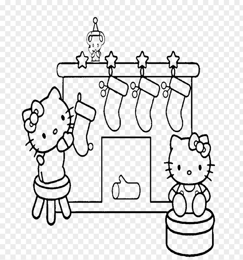 Christmas Coloring Book Hello Kitty Child Drawing PNG