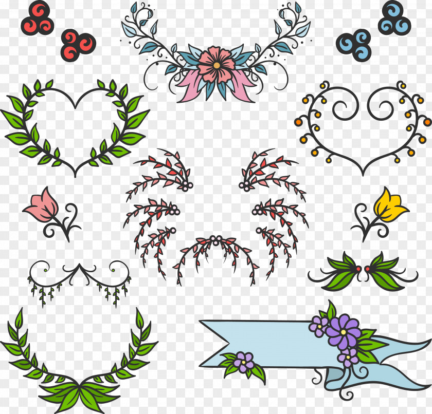 Vector Flowers And Garlands FIG. Euclidean Adobe Illustrator PNG