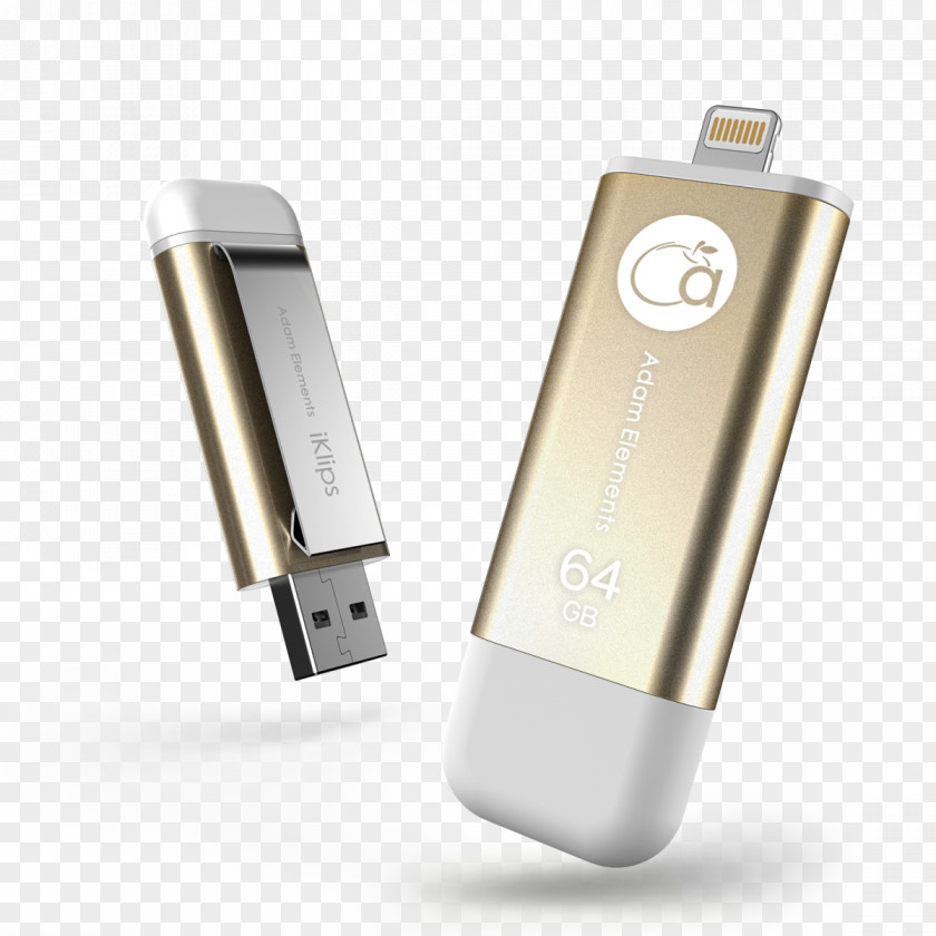 Lightning USB Flash Drives Adam Element IKlips World's Fastest Drive For IPhone, IPad, And IPod Touch 32 Go Grey Computer Data Storage Elements 32GB Apple MFi Certified 3.0 S... PNG
