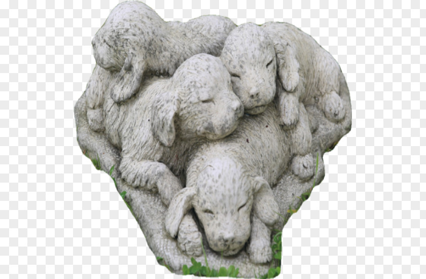 Pebble Pile Sculpture Statue Puppy Stone Carving Figurine PNG