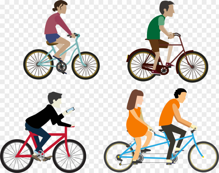 Vector Painted Bicycle Cycling Drawing Illustration PNG