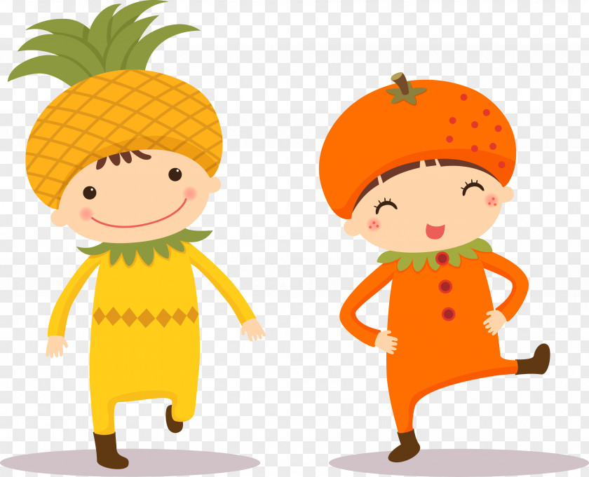 Vector Yellow Fruit Child Cartoon Auglis Illustration PNG