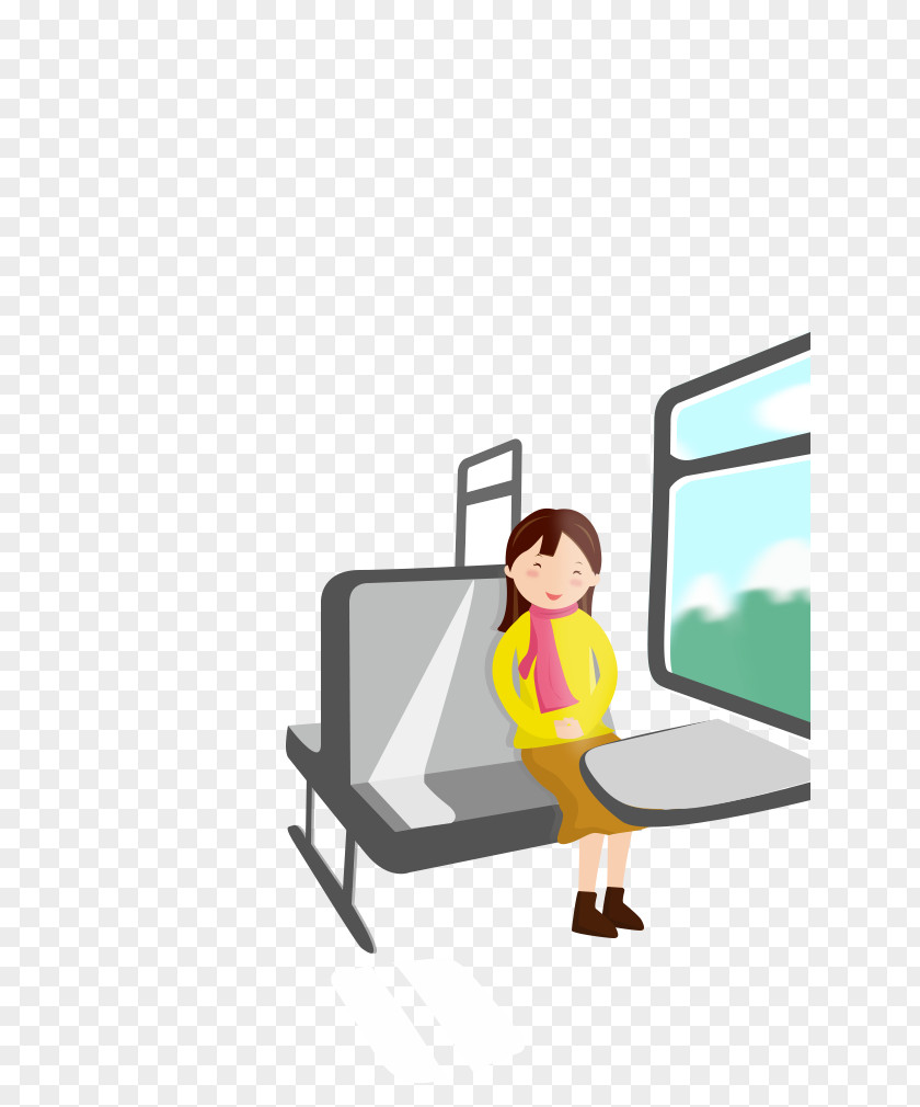 H5 Material Sitting On The Train Download Illustration PNG