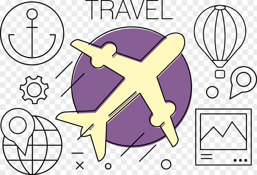 World Travel By Plane Vector Material Euclidean Clip Art PNG