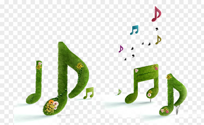 Green Tree Decoration Pattern Notes Musical Note PNG