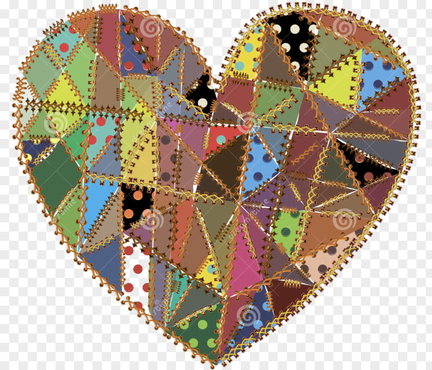 Heart Patchwork Quilt Pattern PNG