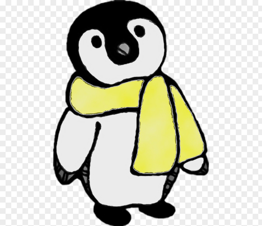 Line Art Smile Penguin PNG