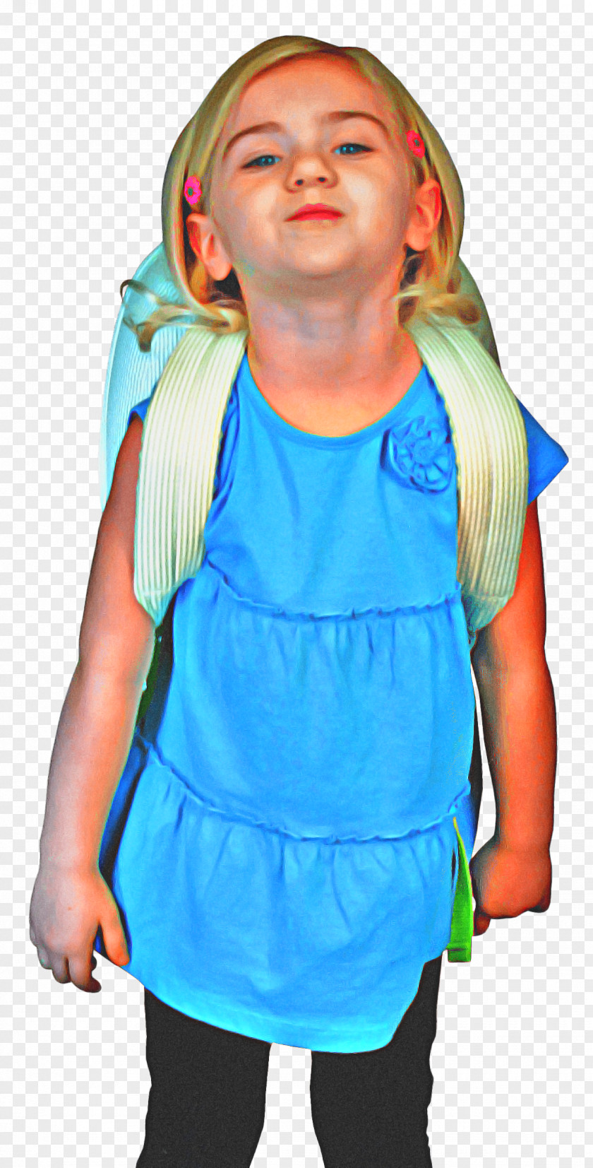 Neck Electric Blue Backpack Clothing PNG