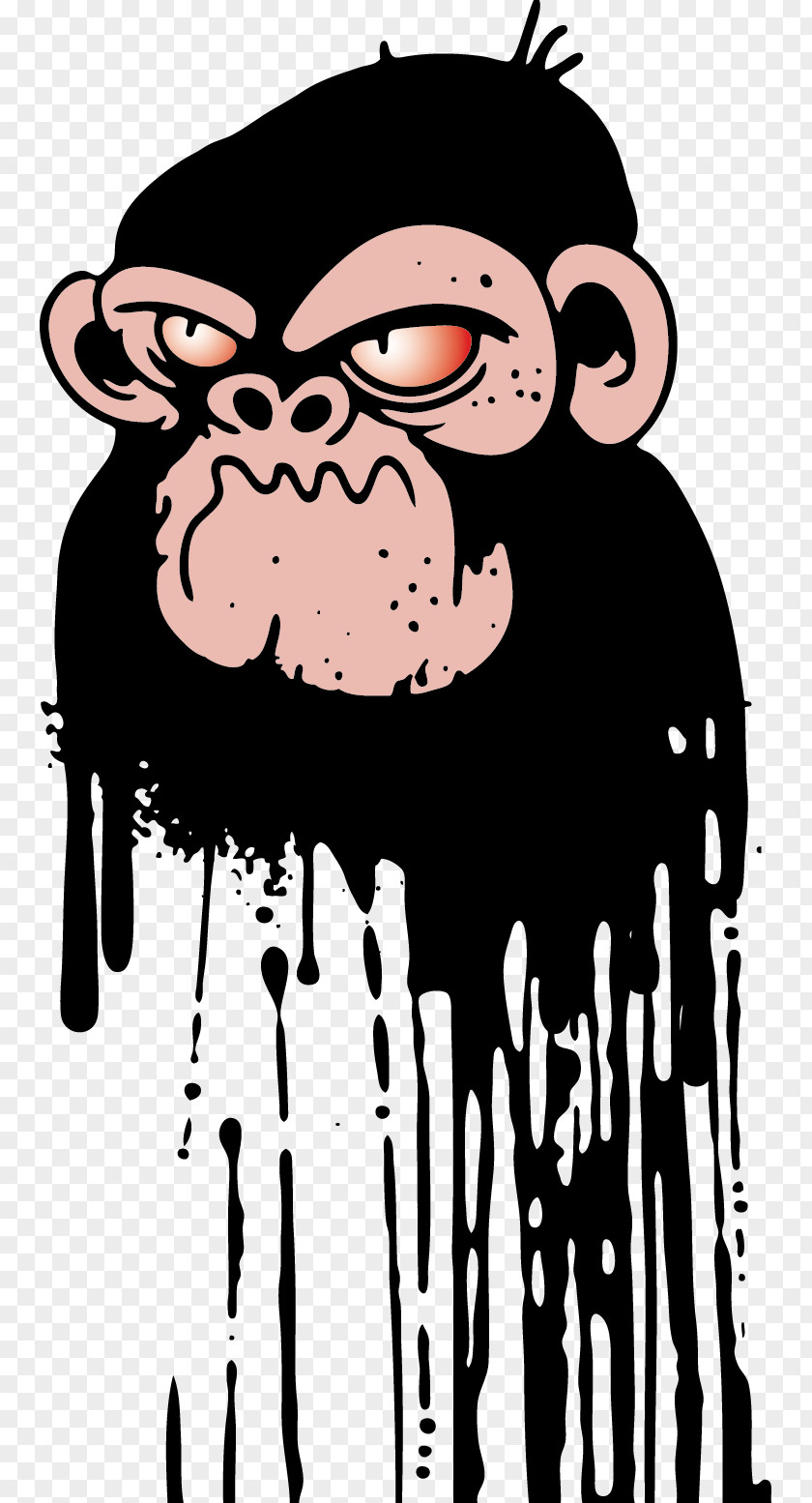 Orangutan Graffiti Monkey Red Eye PNG