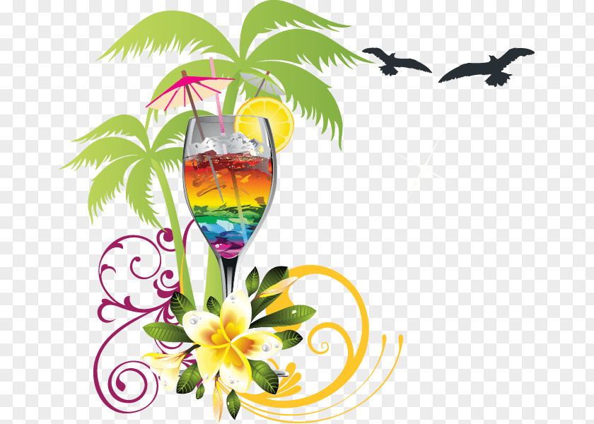 Summer Travel Logo Floral Design Graphic PNG