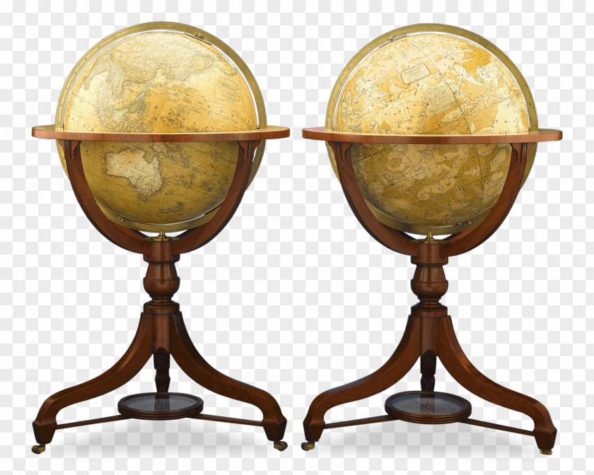 Antique Table Celestial Globe Map World Cartography PNG