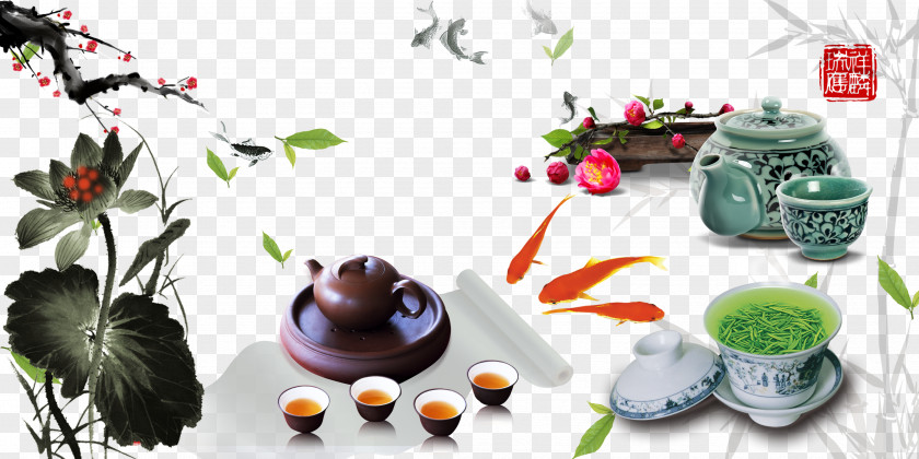 Chinese Style Tea Culture Computer File PNG