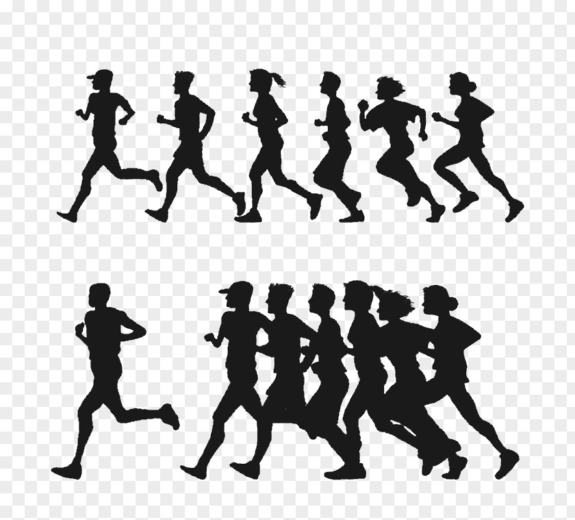 Running People Silhouette Vector Material Euclidean Clip Art PNG