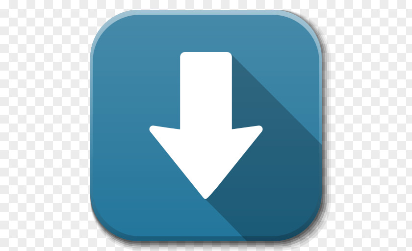 Apps Go Down Blue Angle Symbol Aqua PNG
