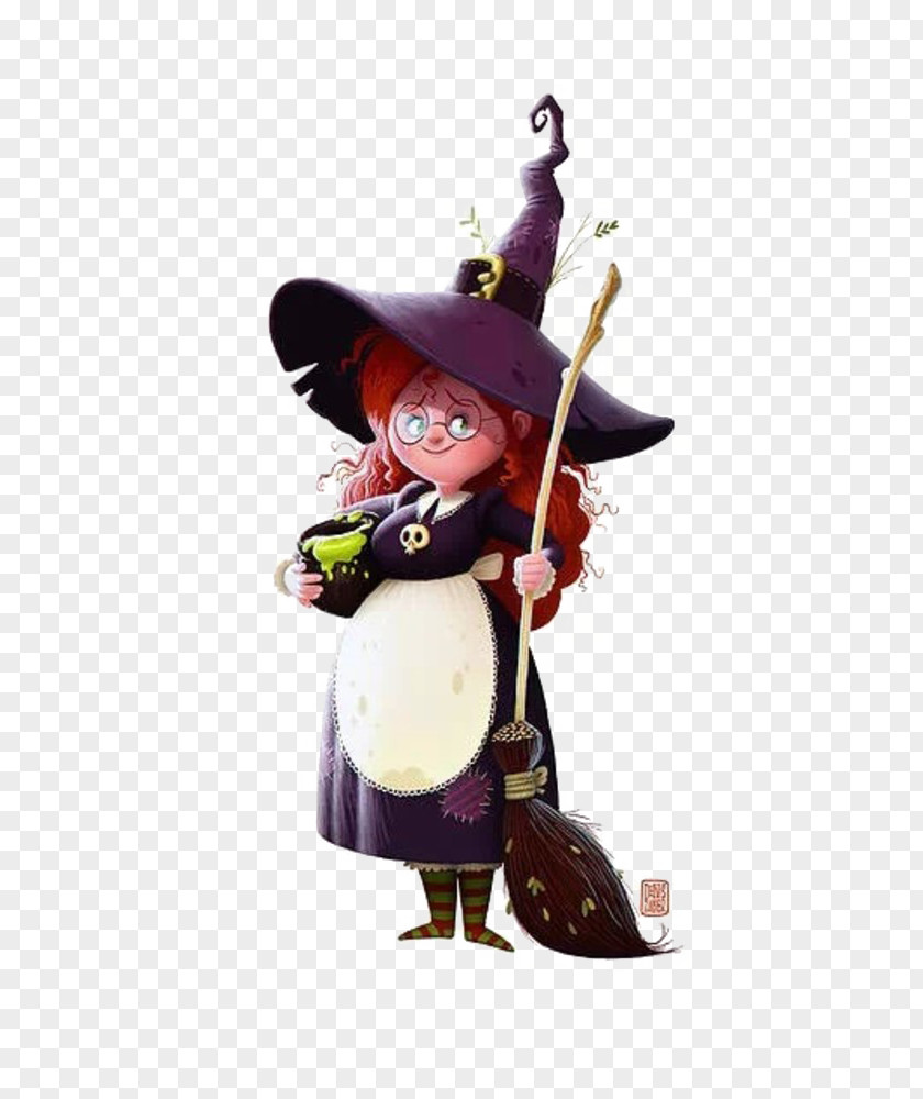 Beautiful Witch Illustrator Witchcraft Drawing Illustration PNG