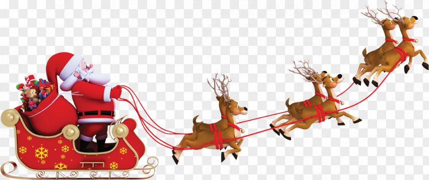 Christmas Promotion Santa Claus Reindeer Sled Stock Photography Clip Art PNG