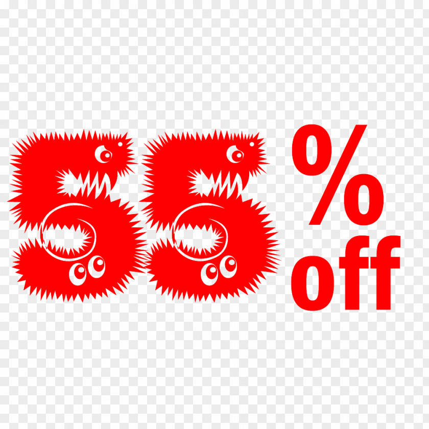 Cute Hairy Halloween 55% Off Discount Tag. PNG