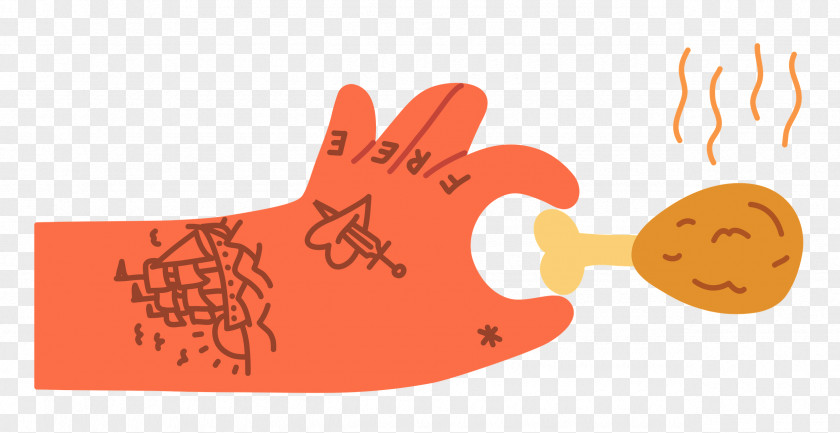 Hand Pinching Chicken PNG