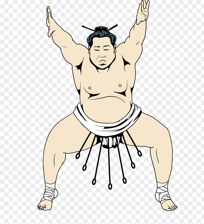 Japanese Culture Vector Elements Sumo Fighter Rikishi Clip Art PNG