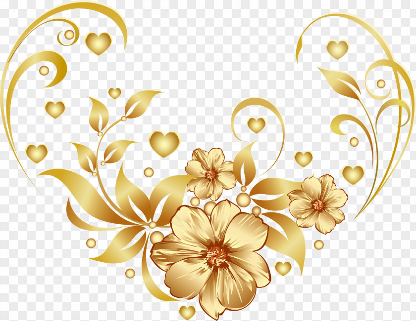 Luxury Golden Flower PNG golden flower clipart PNG